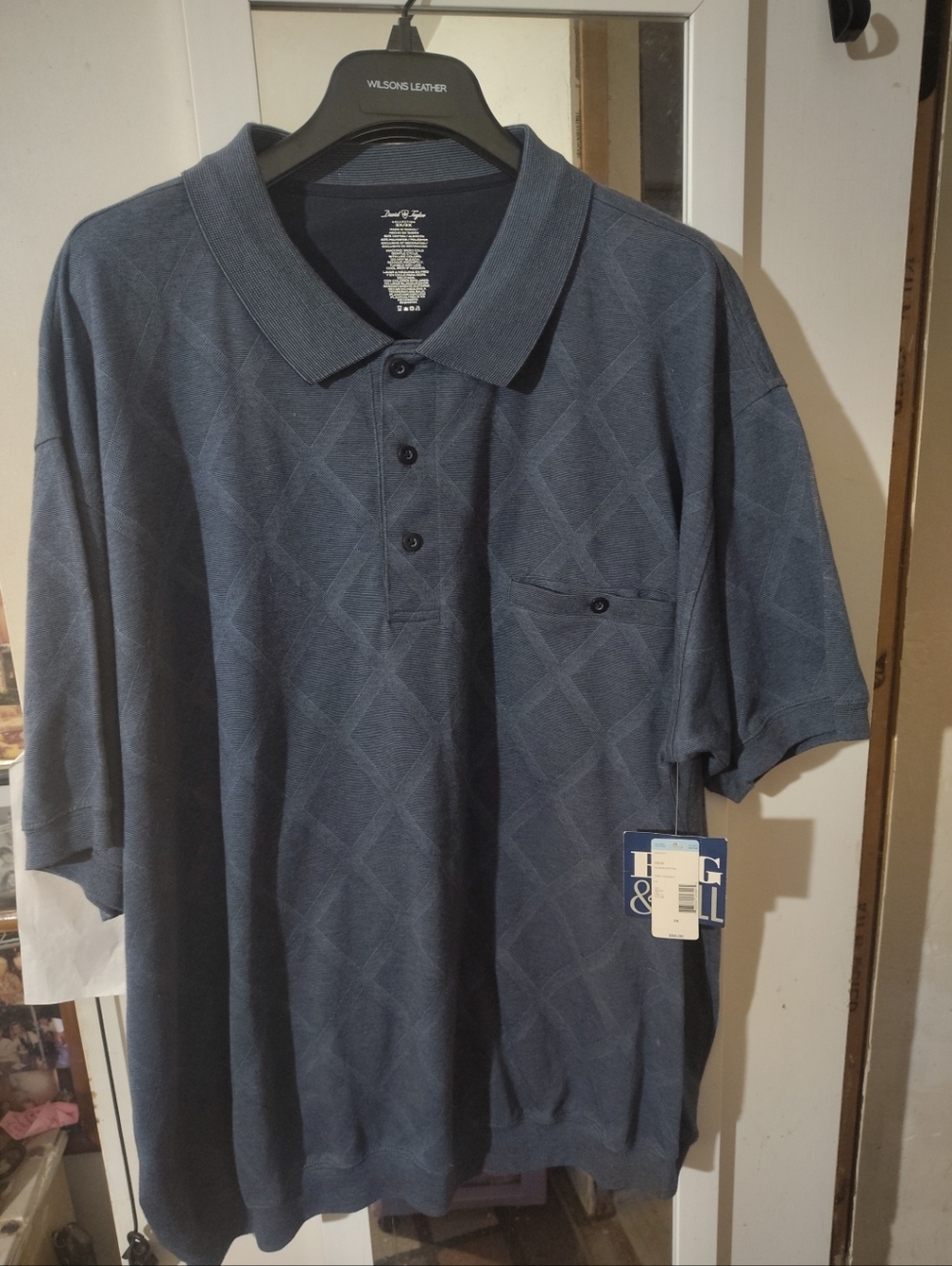 David Taylor Polo Shirt 3XL Blue w/ Pocket